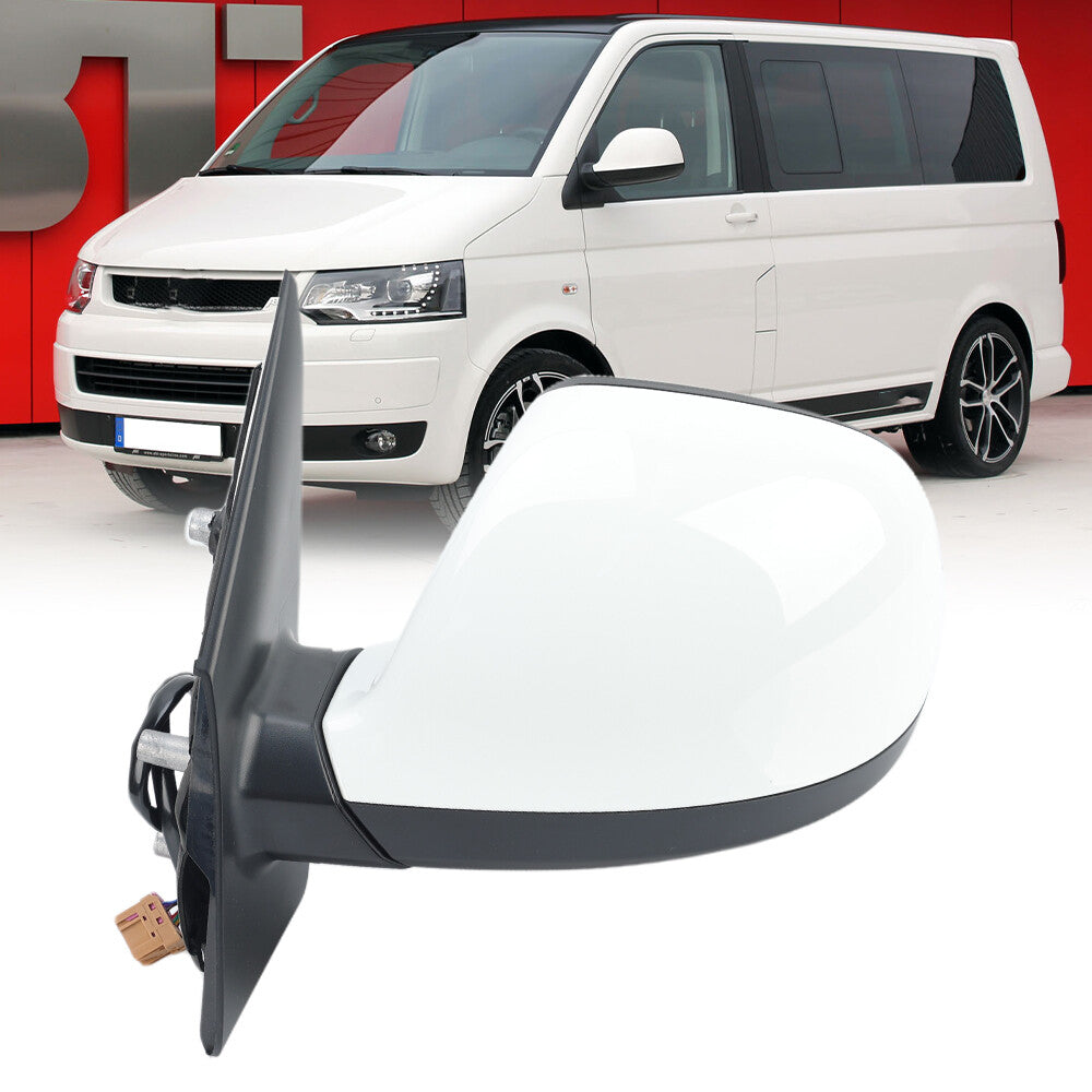 F¨¹r for VW T5 Transporter 2010-2015 Au?enspiegel R¨¹ckspiegel Wei? Links 7 Draht