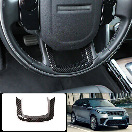for Range Rover Velar 2018-20 Carbon Fiber Style Steering Wheel Sheet Cover Trim