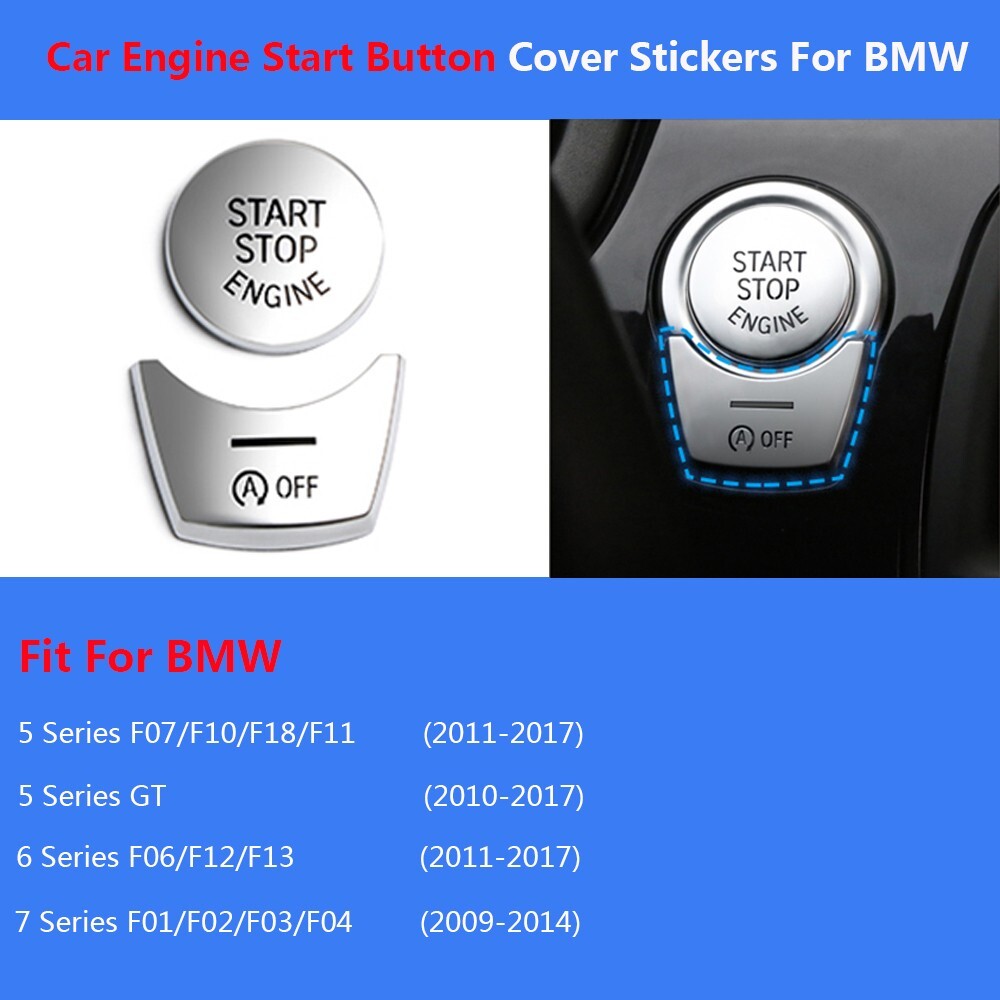 for BMW 5 6 7 F10 F07 F06 F01 Car Engine Ignition Start Stop Button Cover Trims