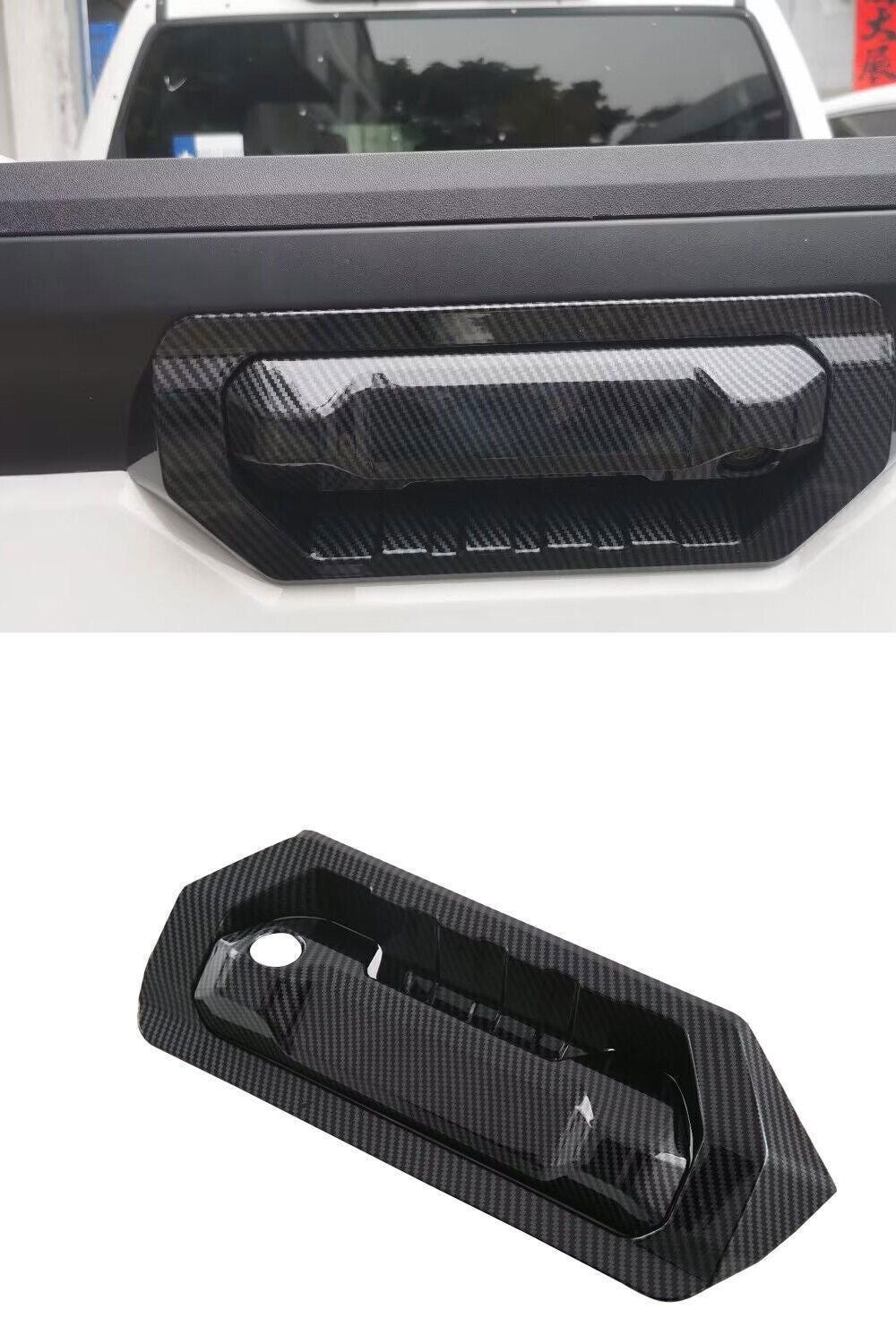 for Toyota 22-2024 Tundra 2P Carbon Fiber Rear Tailgate Handle Frame Trim Cover