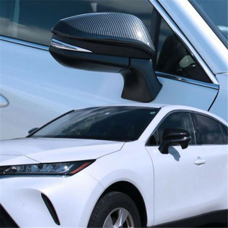 for Toyota Venza 2021-2024 Carbon Fiber Side Door Rearview Mirror Cover Trim 2P