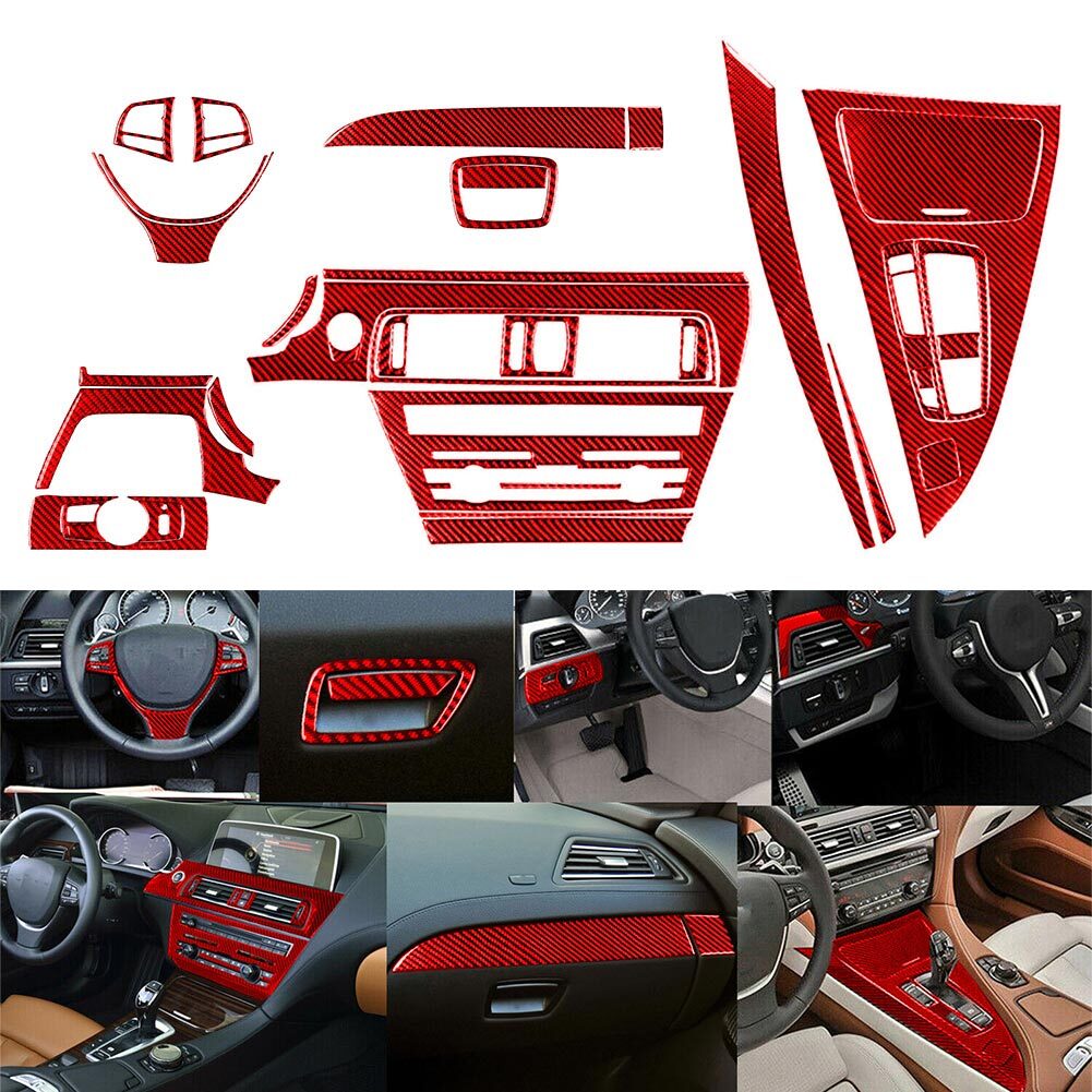 Fit for BMW 6 Series F12 F13 2011-2018 36Pcs Interior Center Console Dashboard Cover