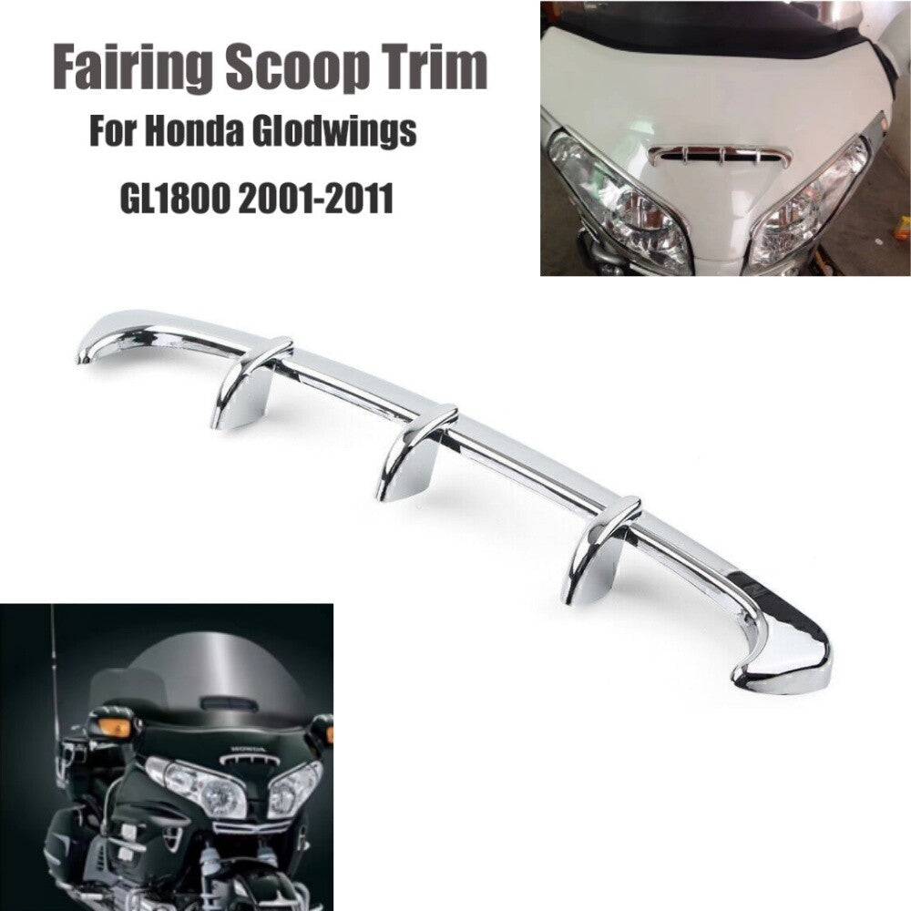 Motorcycle Chrome Front Fairing Scoop Trim for Honda Goldwing GL1800 2001-2011