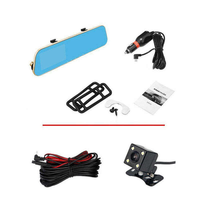 Car Rearview Mirror 4.31080P Car DVR Mirror Dual Dash Camera Dashcam Recorder