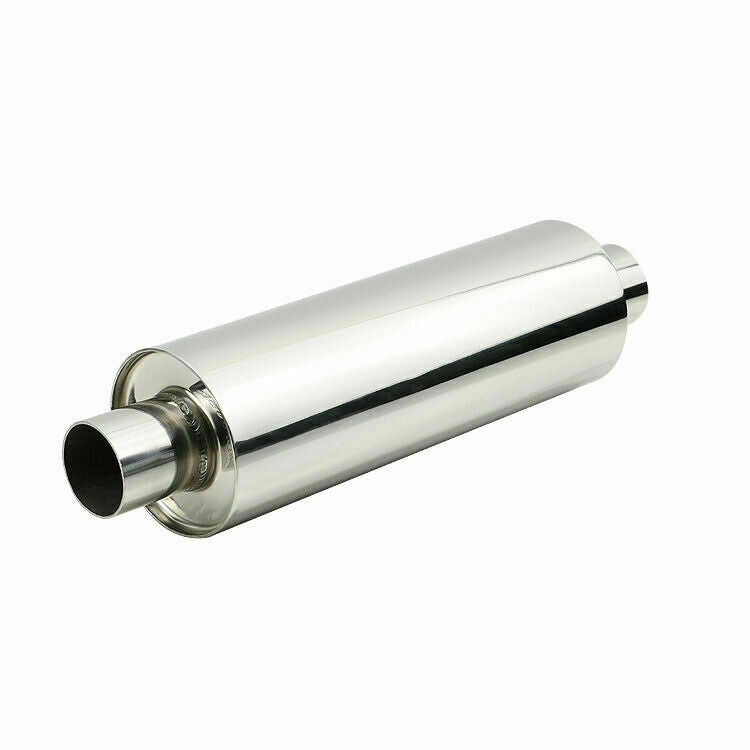 2.5 in/out Exhaust Silencer Resonator Exhaust Muffler Stainless Steel 394mm Lon