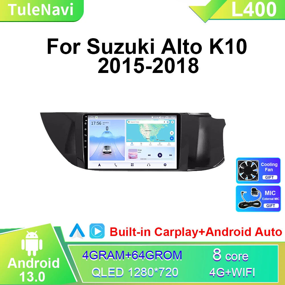 for Suzuki K10 Alto 2015-2018 Car Stereo Radio CarPlay GPS Multimedia Player