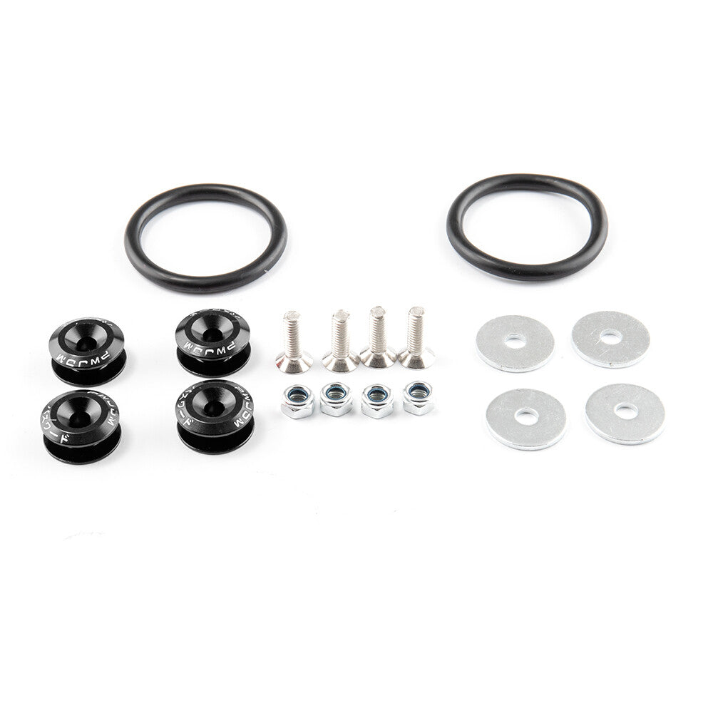 JDM Quick Release Fasteners Bumper Trunk Fender Hatch Lids Kit Aluminum Black
