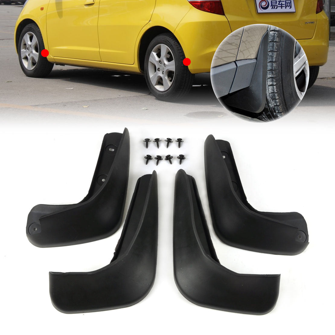 Splash Guards Mud Flaps Mudguard Fit for Honda Fit/Jazz 08 09 10 11 12 NEW