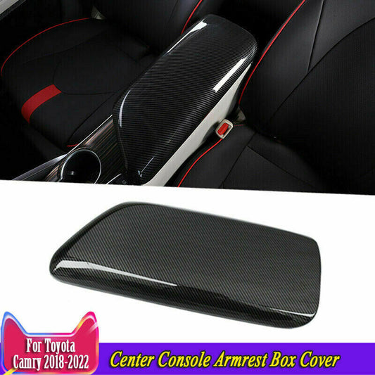 for Toyota for Camry 2018-2023 Carbon Fiber Center Console Front Armrest Box Cover