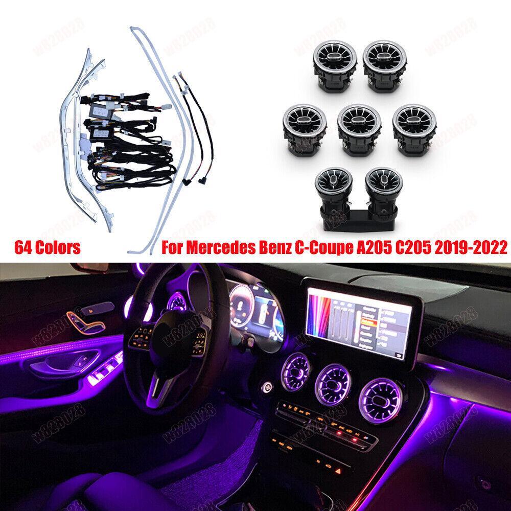 64 Colors Air Vent LED Ambient Light Set for Mercedes-Benz Coupe C205 A205 19-22