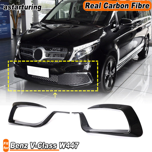 for Mercedes-Benz V-Class W447 20+ Dry Carbon Front Bumper Splitter Fins Canards