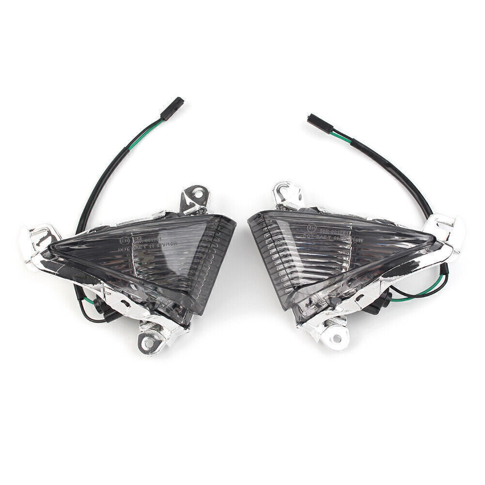 2x Smoke Front Turn Signals Lenses Fit for Kawasaki ZX14R ZX10R ZX636/ZX6R
