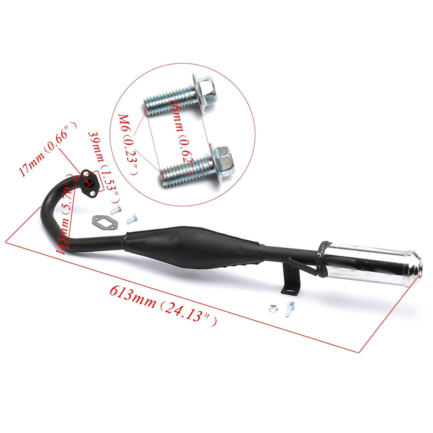 Performance Exhaust Pipe Muffler for 2 Stroke 43 47 49cc for Mini Dirt Pocket Bike