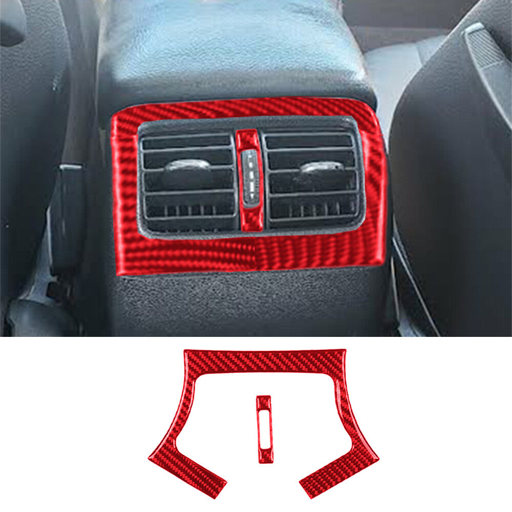 for Mercedes-Benz C Class W203 2005-07Red Carbon Fiber Rear Air Vent Outlet Trim
