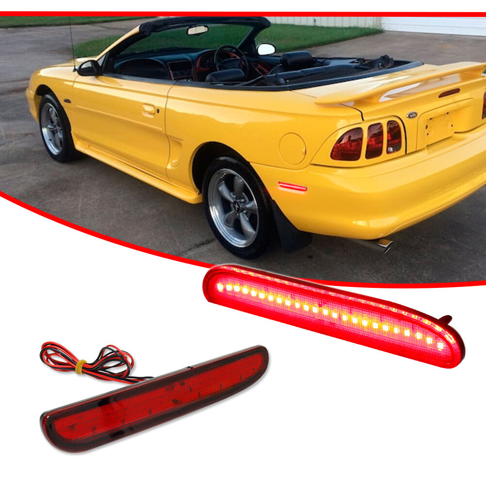 Red rear LED side marker reflectors for Ford Mustangs 94, 95, 96, 97, and 98.