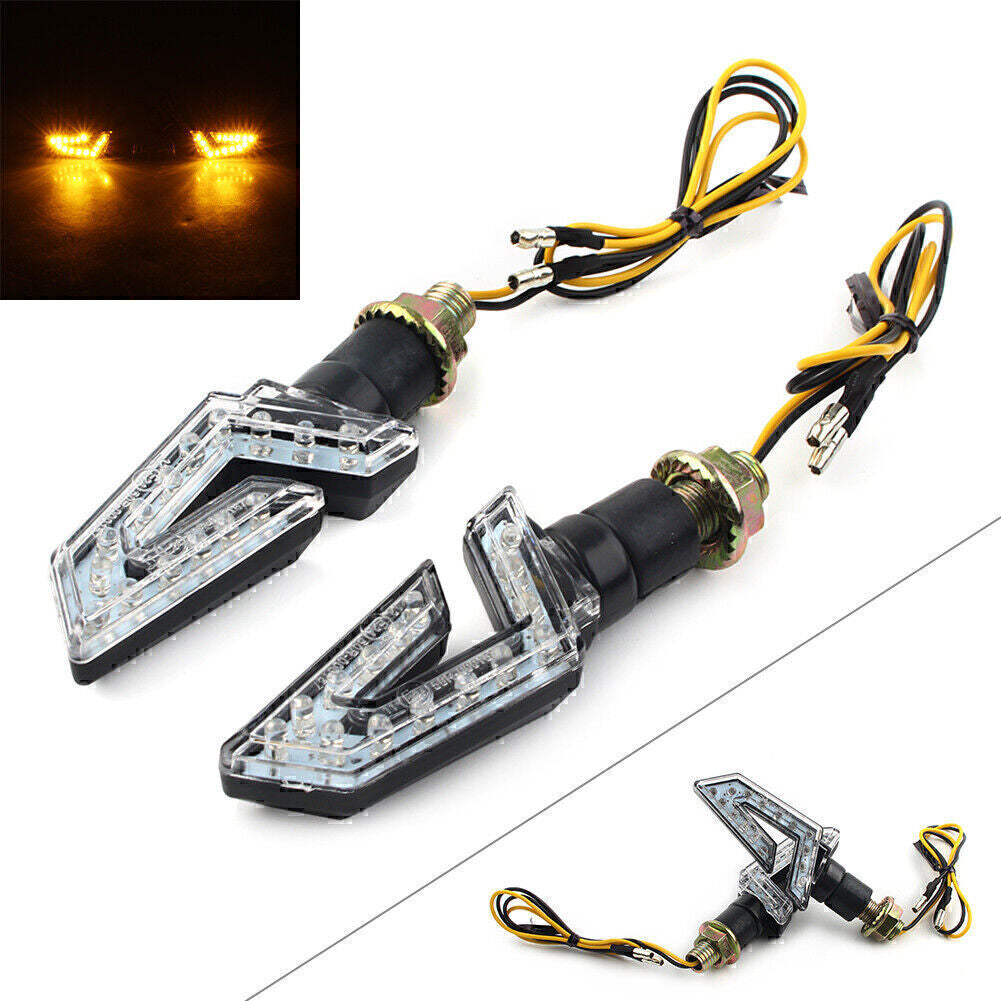 2x Universal Motorcycle LED Turn Signal Blinker Indicators Amber Lights 12V