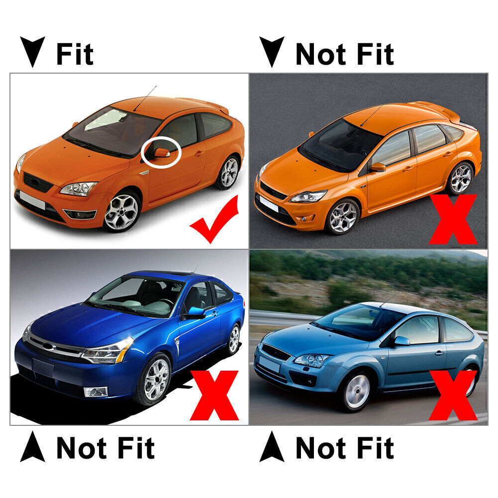Spiegelkappen Au?enspiegelkappe Auto Gl?nzend schwarz f¨¹r for Ford Focus 2005-2008