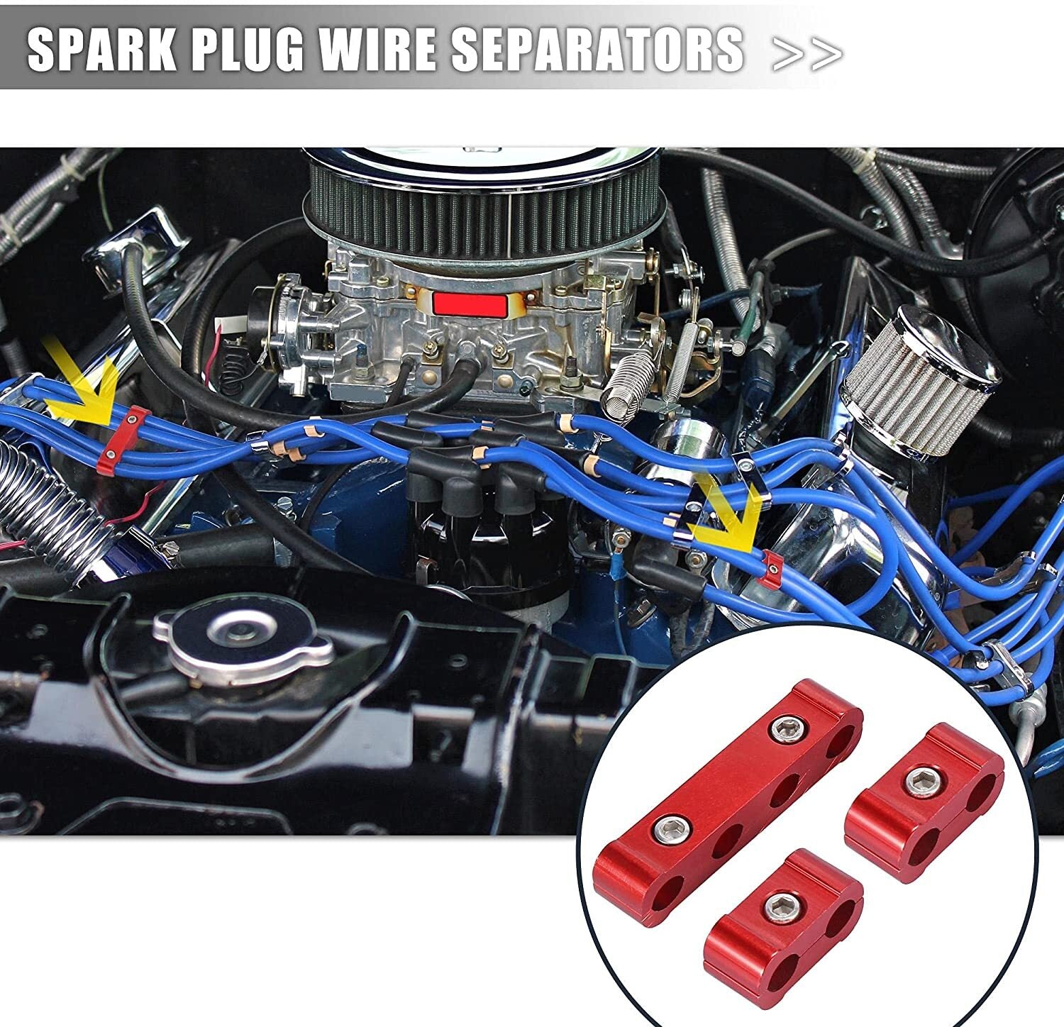 12-Piece Spark Plug Wire Separator Divider 8mm 9mm 10mm for Racing (Red)