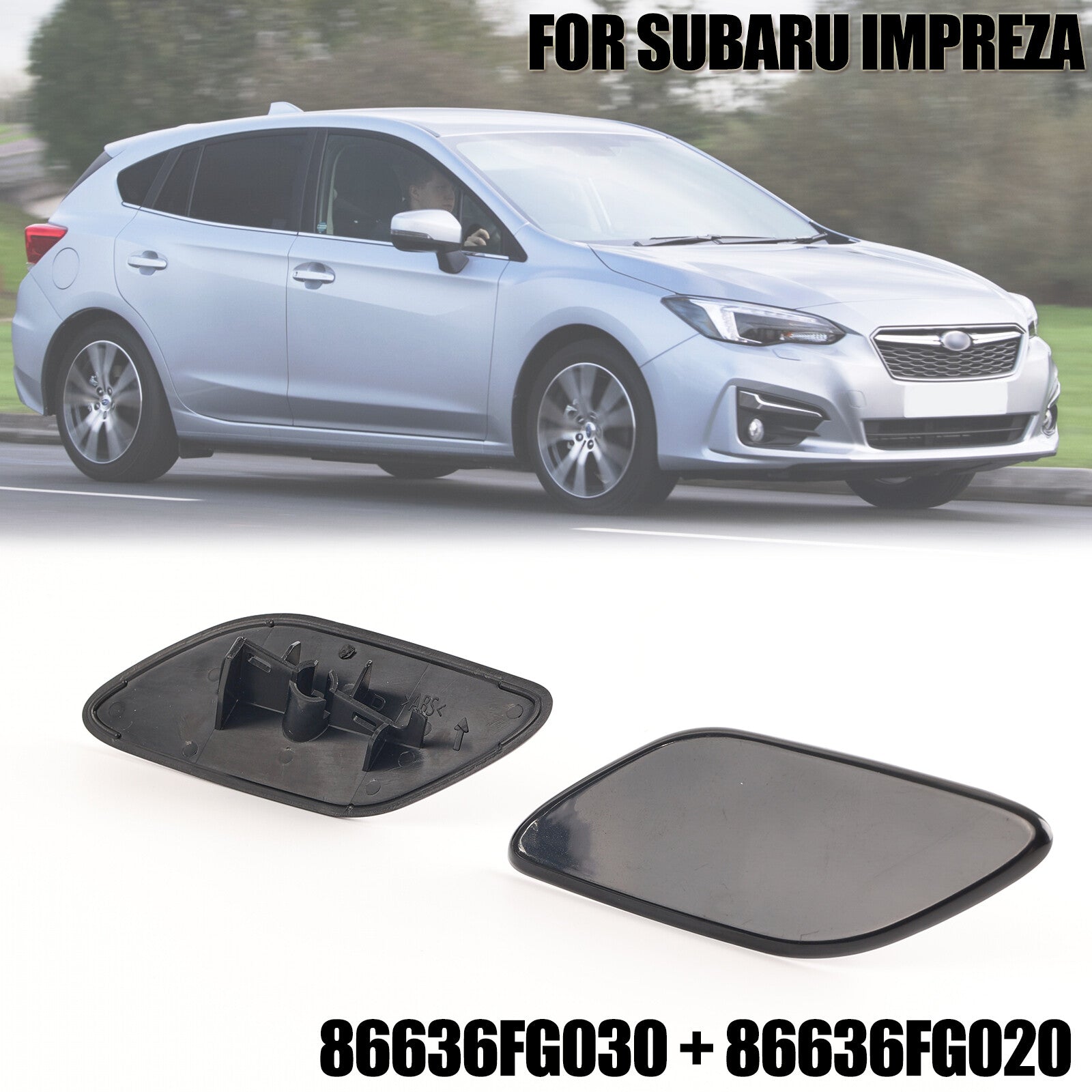 2X for Subaru Impreza 07-11 Car Headlight Headlamp Washer Spray Nozzle Cover