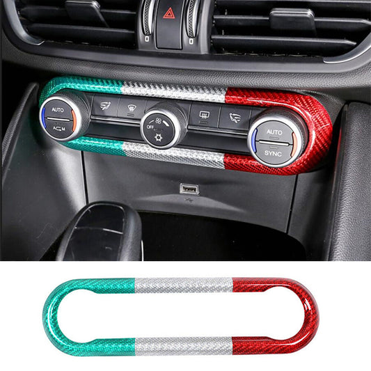 Air Condition Switch Trim for Alfa Romeo Giulia for Stelvio 2017+3color Carbon Fiber