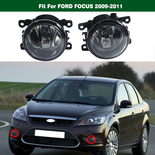 Left Right Clear Lens Bumper Driving Fog Light Lamps for Ford Focus 2009-2014