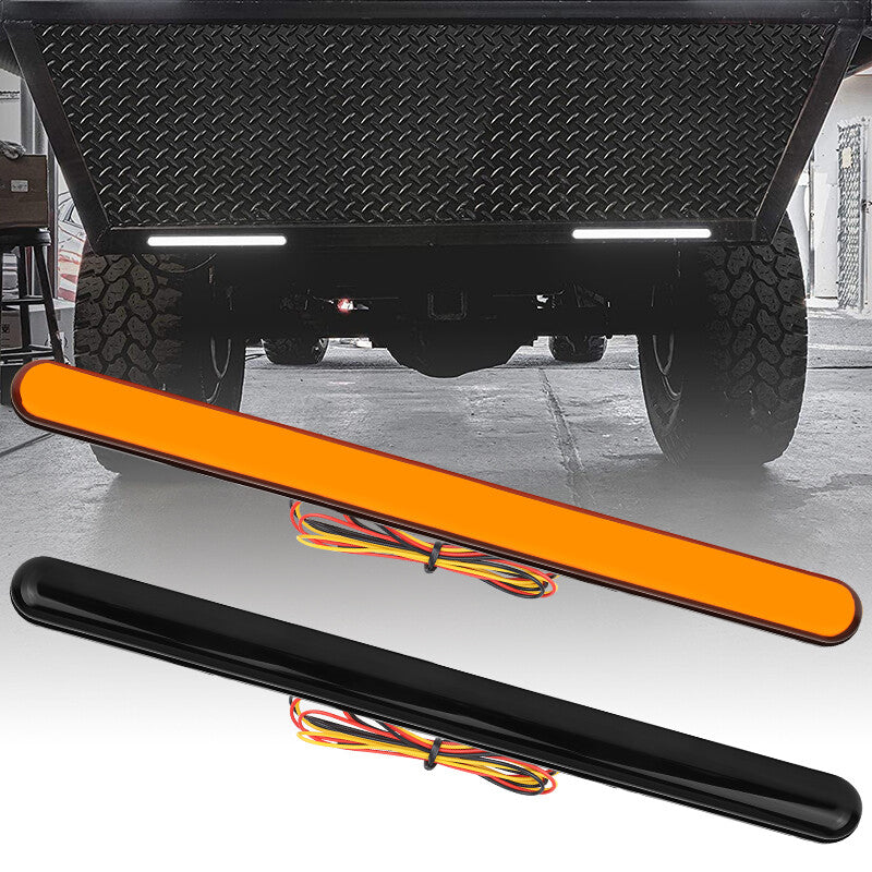 2X 9 LED Flowing Turn Signal Rear Tail Light Bar Strip DRL Truck White/Yellow