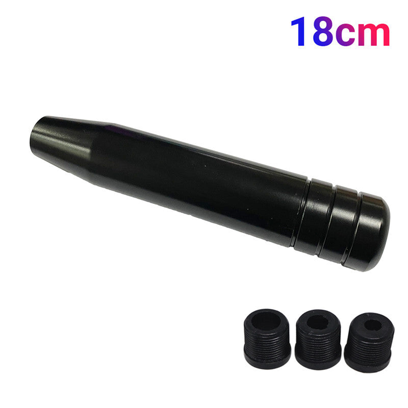 Universal Car 18cm Aluminum Manual Gear Shift Knob Manual Shifter 3Adapter Black