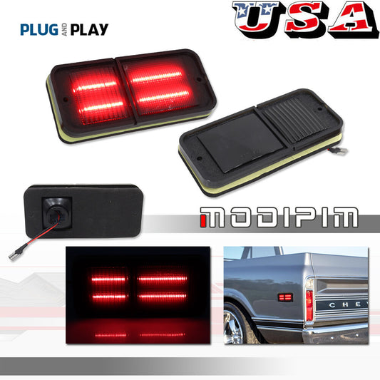 All-new Smoked Red Rear Luxury Side Marker Light Package with Trim for Chevrolet C10 68-72