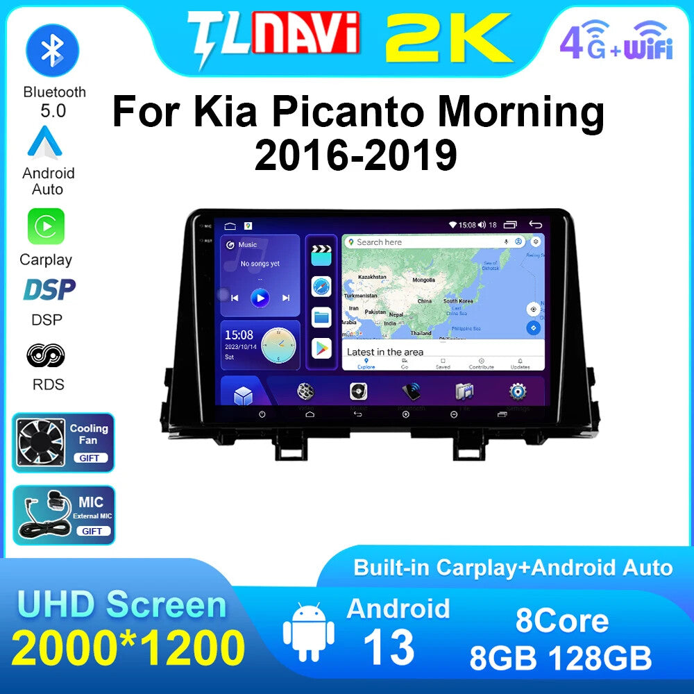 for KIA PICANTO Morning 2016-2019 Multimedia Stereo Car Player Navi GPS Radio 4G
