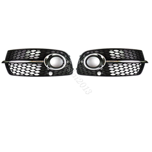Pair Grille Cover Front Fog Light Grill for Audi for Q5 Sport S-Line 2013-2017