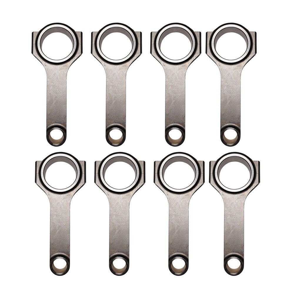 8x Forged 4340 H-Beam 6.125 inch Connecting Rods for Chevrolet /GM SBC 305 350 400 Boltless