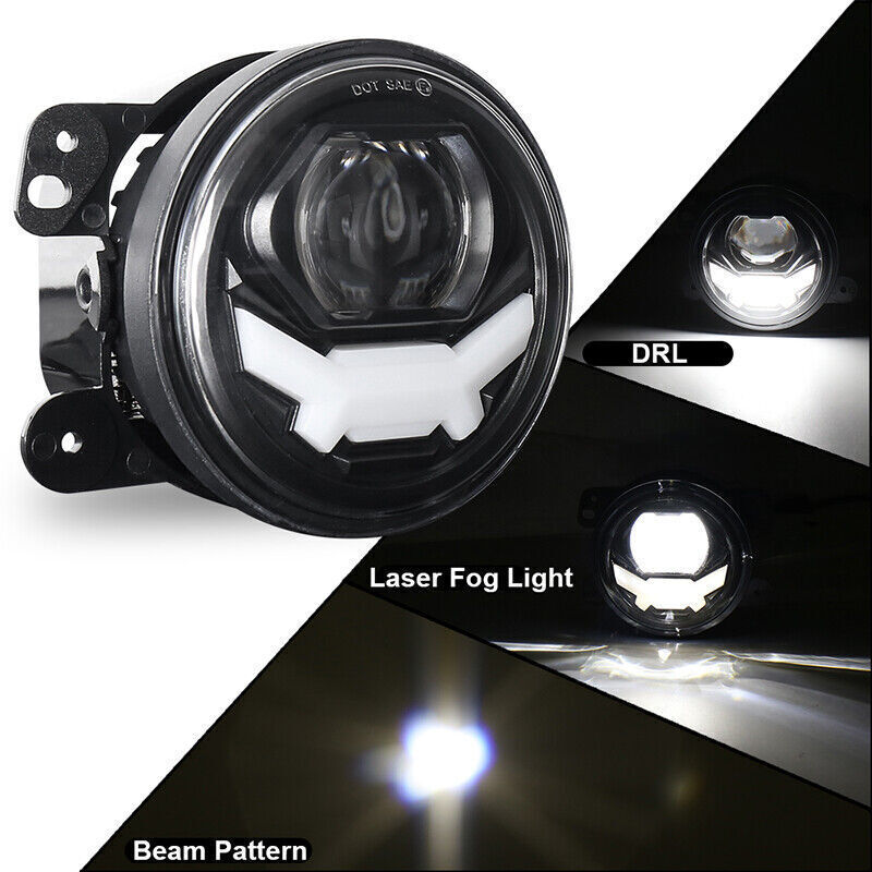 for Jeep for Wrangler JK Pair 4Inch LED Laser Fog Lights Front Bumper Driving Lamps