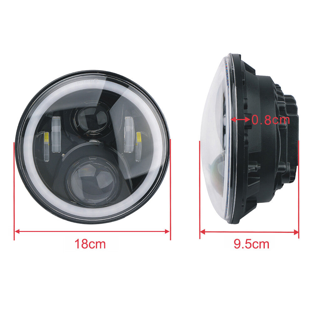 1 Halo RGB 7-inch LED DRL headlight kit for Jeep for Wrangler JK TJ LJ