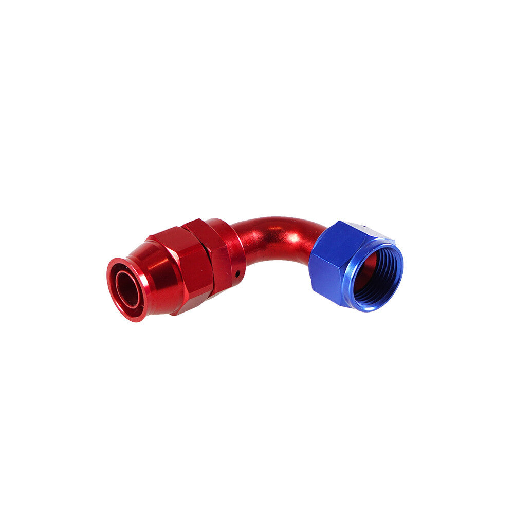 12AN PTFE Hose End Fittings 90Degree Aluminum Swivel AN12 For PTFE Hose Only Red