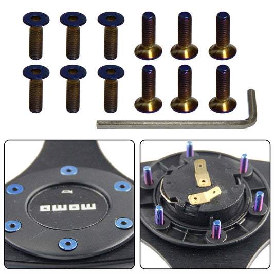 12Pcs Steering Wheel Bolt Screw Kit For Momo Nardi Personal NRG Sparco Flat Head