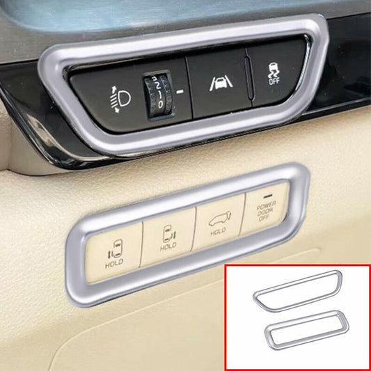 for Kia Carnival 2022-2023 Silver Car Headlight Switch Button Cover Trim Frame