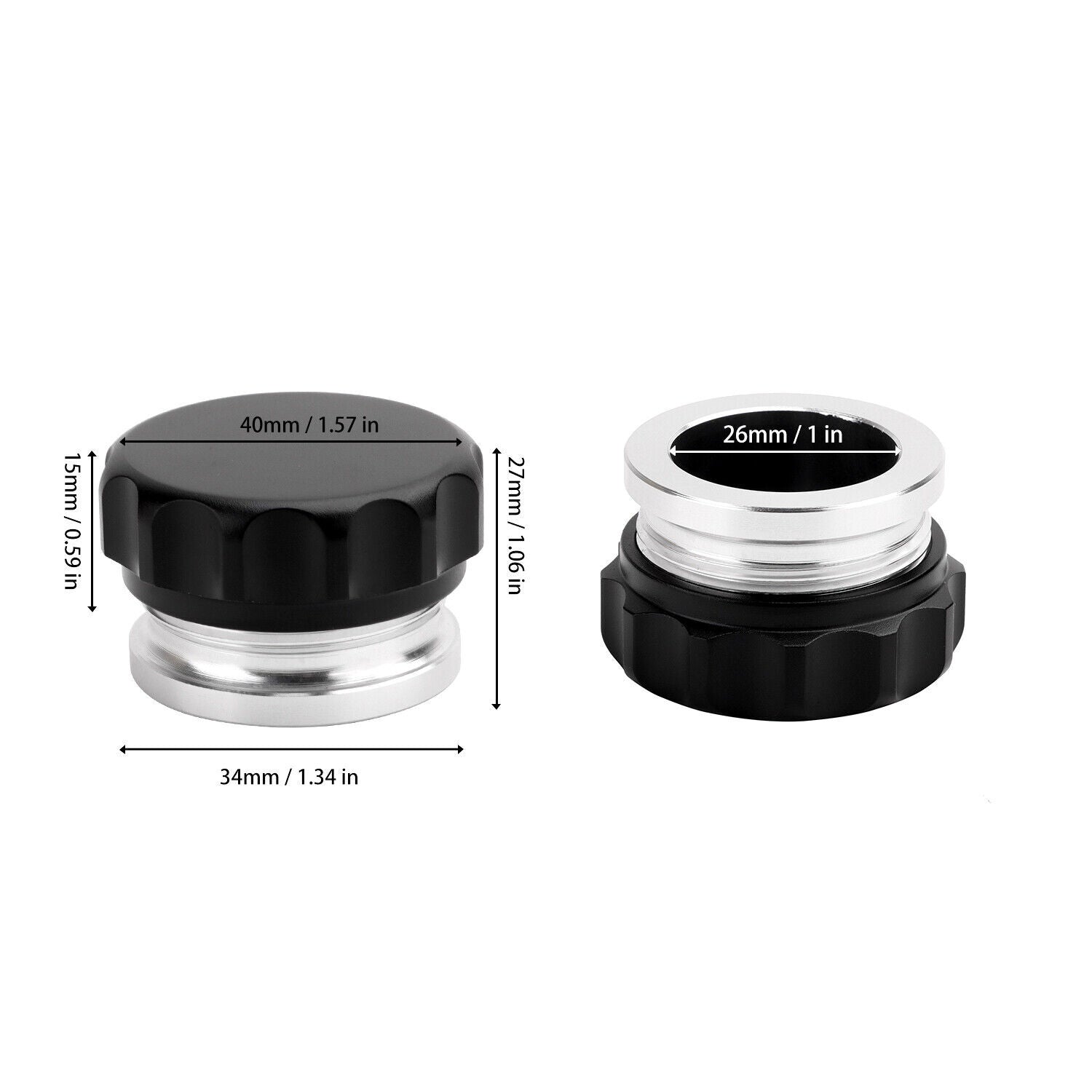 2Pcs 1 Aluminium Alloy Weld On Filler Neck And Cap Oil, Fuel, Water Tank Black