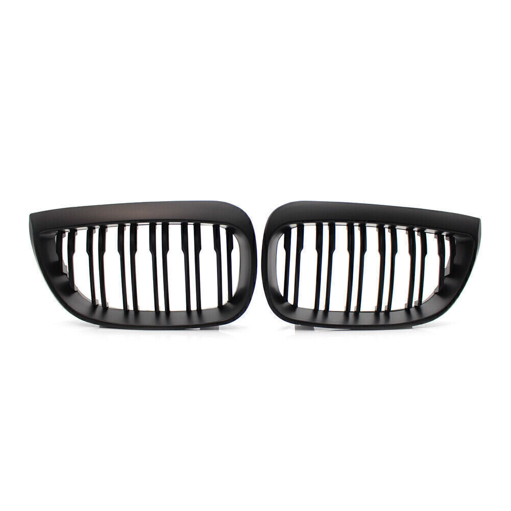 Matte Black Double Slat Front Grill Kidney Grille Fit for BMW E87 1-Series 2004-2007