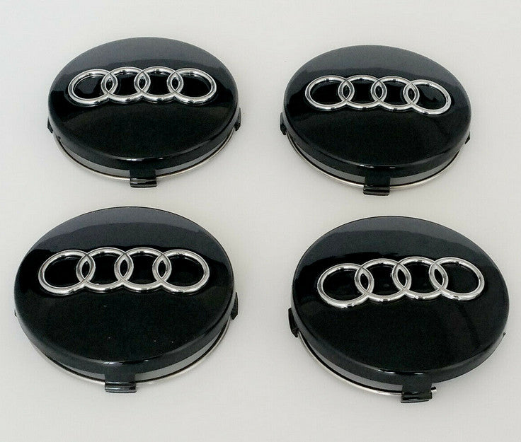 4-piece set of 60mm for Audi black wheel center caps, hubcaps, rim caps, badges 4B0601170