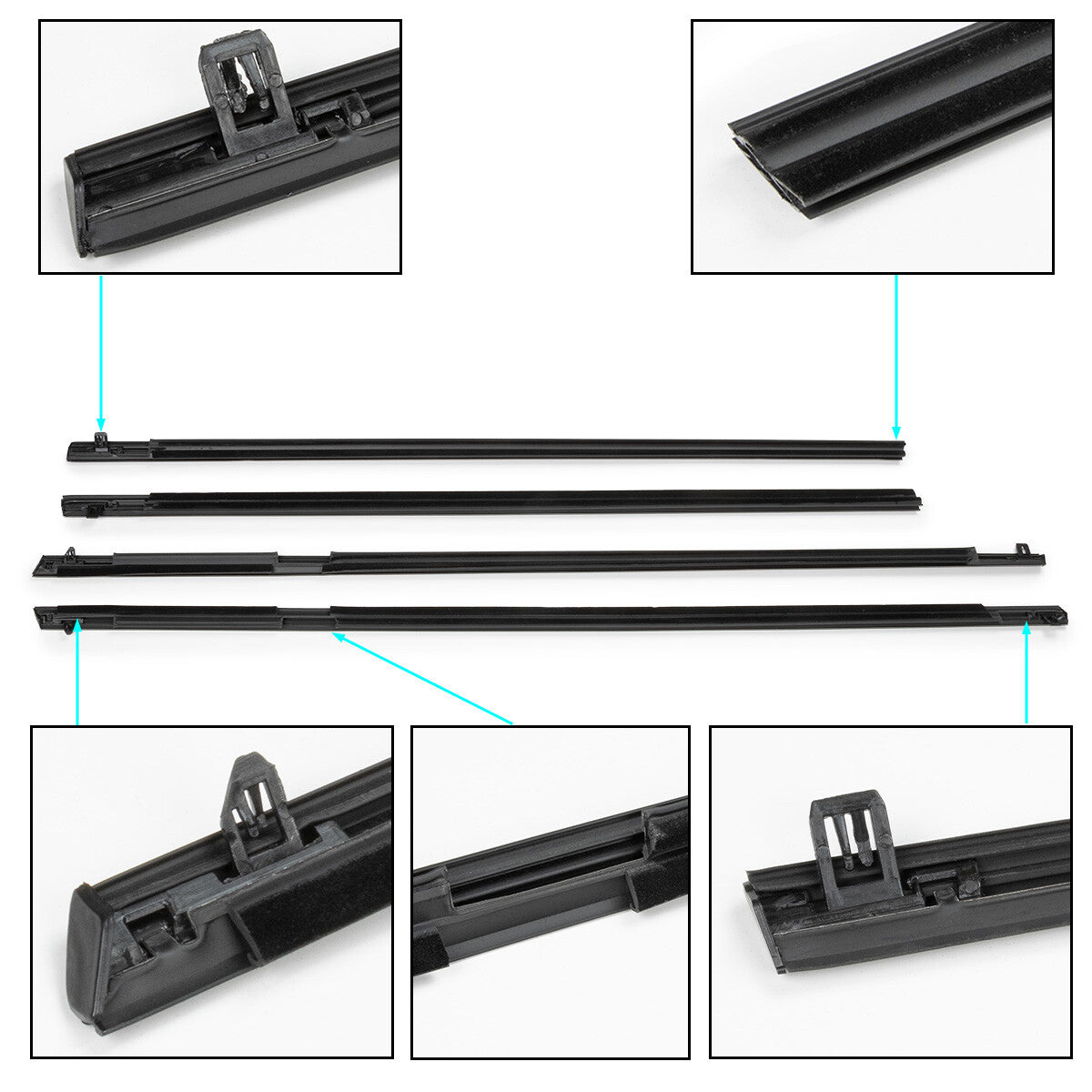 Set of 4 Sealing strip 92170764 for Holden Sedan Commodore VT VX VY V Black New