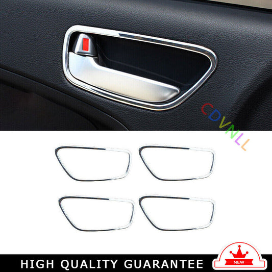 Inner Door Handle Bowl Frame Cover Trim for Kia K3 Forte 2014-2018 Chrome Steel