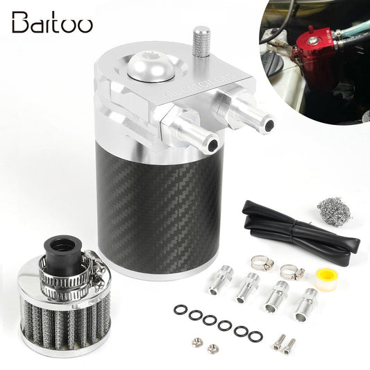 Baffled Oil Catch Can Oil Separator Breather 300ml Aluminum w/REAL Carbon Fiber