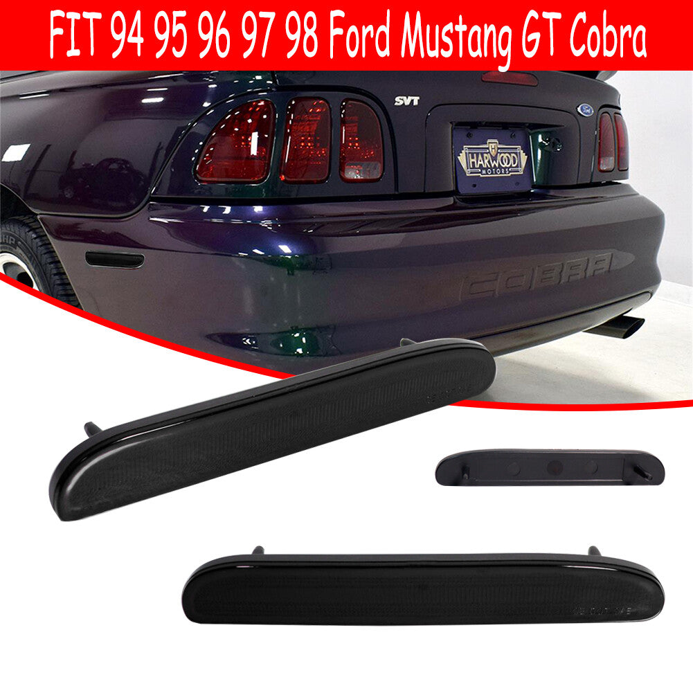 Smoked Lens Rear Marker Signal Light Housing Kit for 94-98 for Ford for Mustang