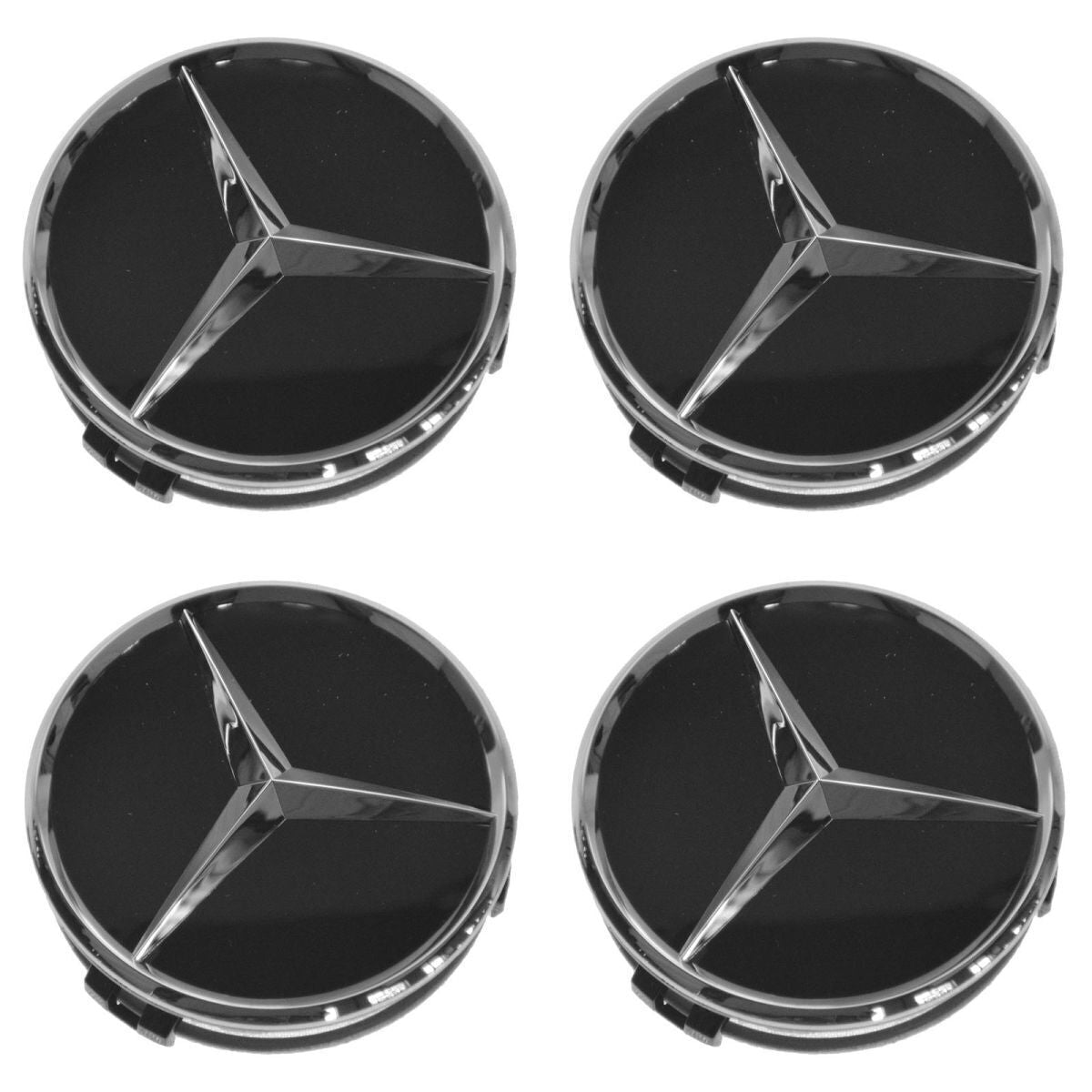 Equipment Manufacturer High-Gloss Chrome and Black Wheel Center Cap 4-Piece Set for New for Mercedes-Benz