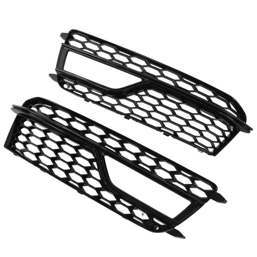 A pair of fog light housings with gloss black grille trim are available on the for Audi A5 S5 S Series 2013-16.