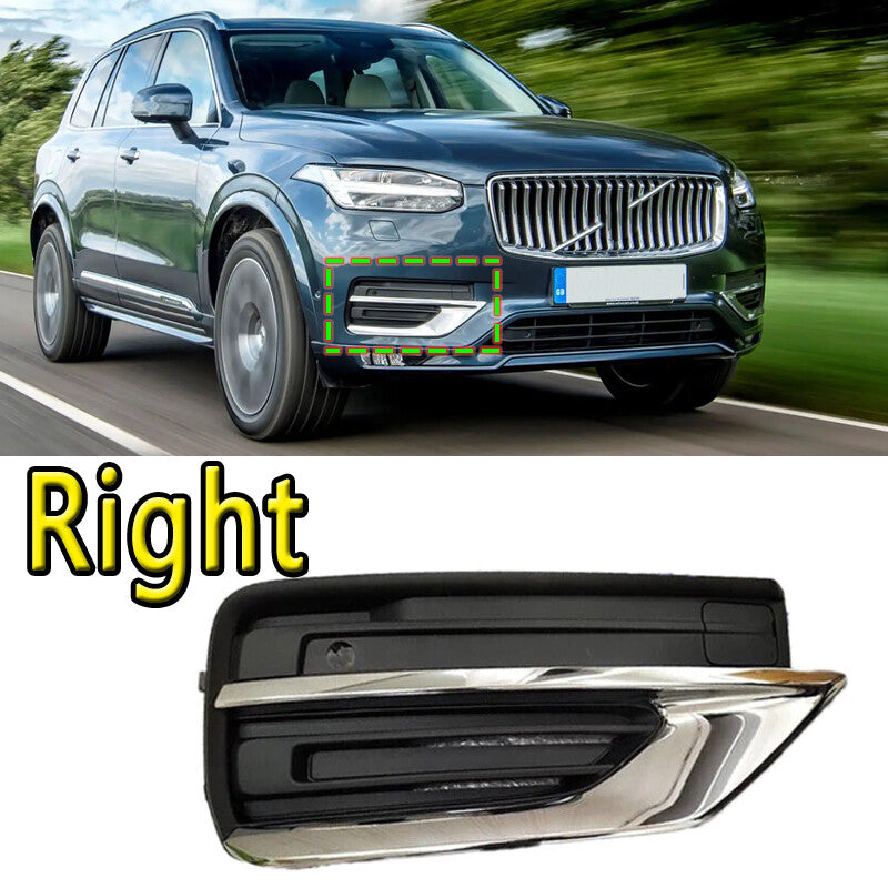 Right for Volvo XC90 2020-2021 Fog Lamp Grille ABS Front Bumper Fog Light Grille