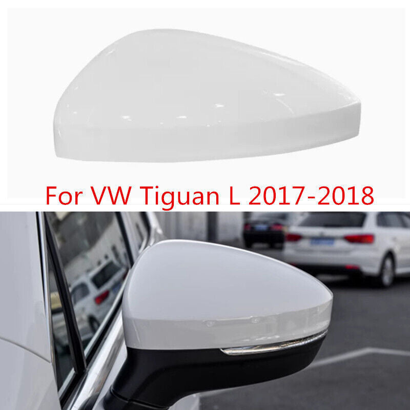 White Rearview Door Side Mirror Shell Cover Cap Left for VW for Tiguan L 2017-2018