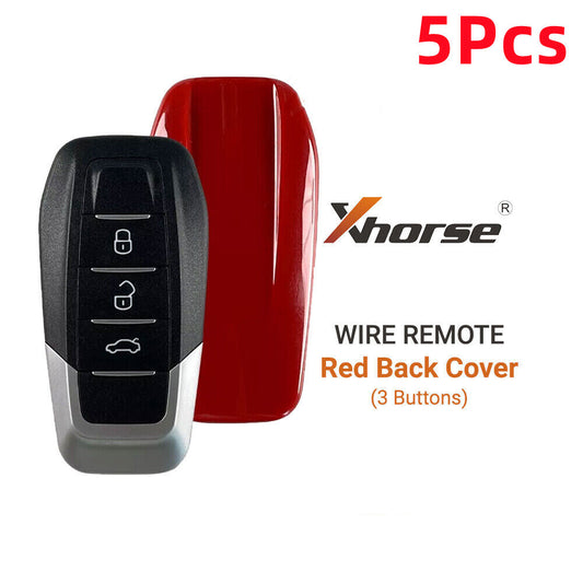 5Pcs XKFEF1EN Wire Remote Key For FA.LL for Ferrari 3 Buttons Bright Red Fold