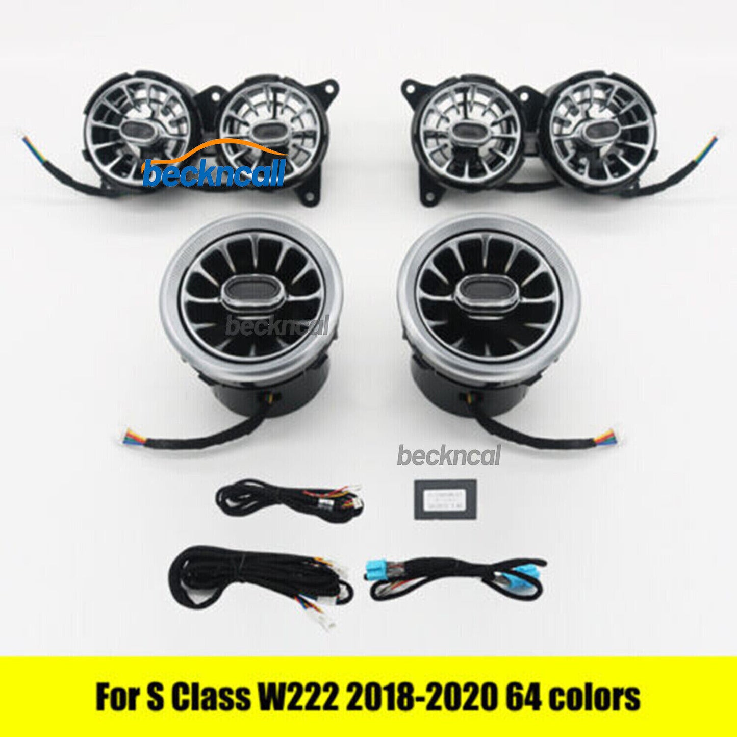 64 Colors Front Air Vent LED Ambient Light for Mercedes-Benz S W222 2018-2020
