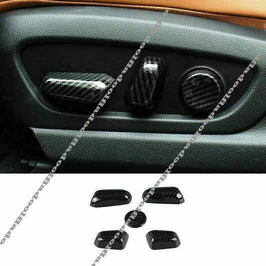 5Pcs for Lexus UX 200 250h 2019-2022 Carbon Fiber for Seat Adjust Button Cover Trim
